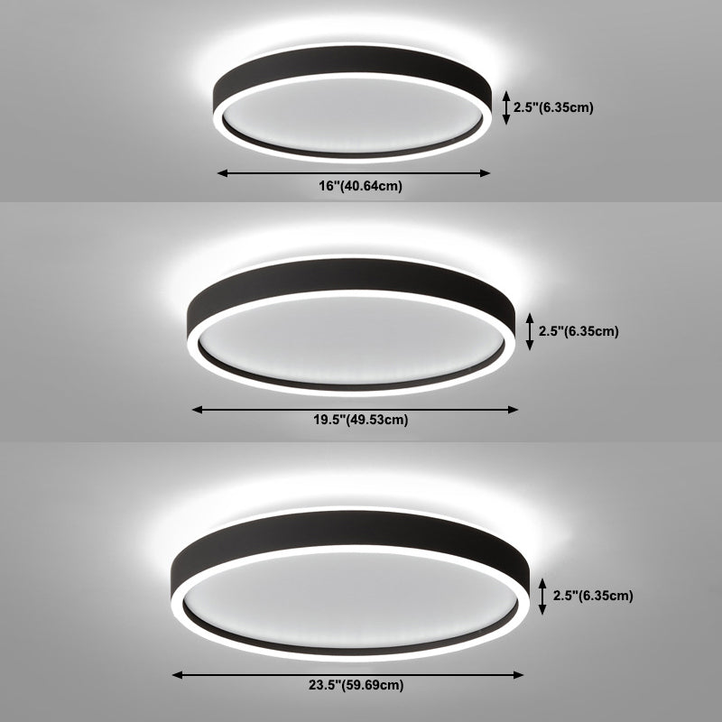 Metal Circular Flush mount Ceiling Lamp Minimalism Style LED Flush Mount Lighting for Bedroom