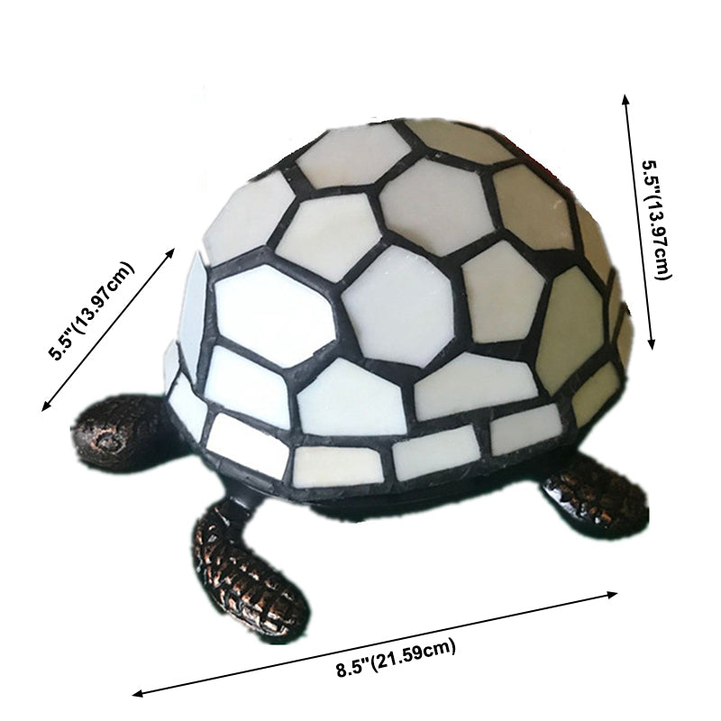 Turtle Nightstand Lamp Single-Bulb Stained Glass Tiffany-Style Table Light Ideas for Restaurant