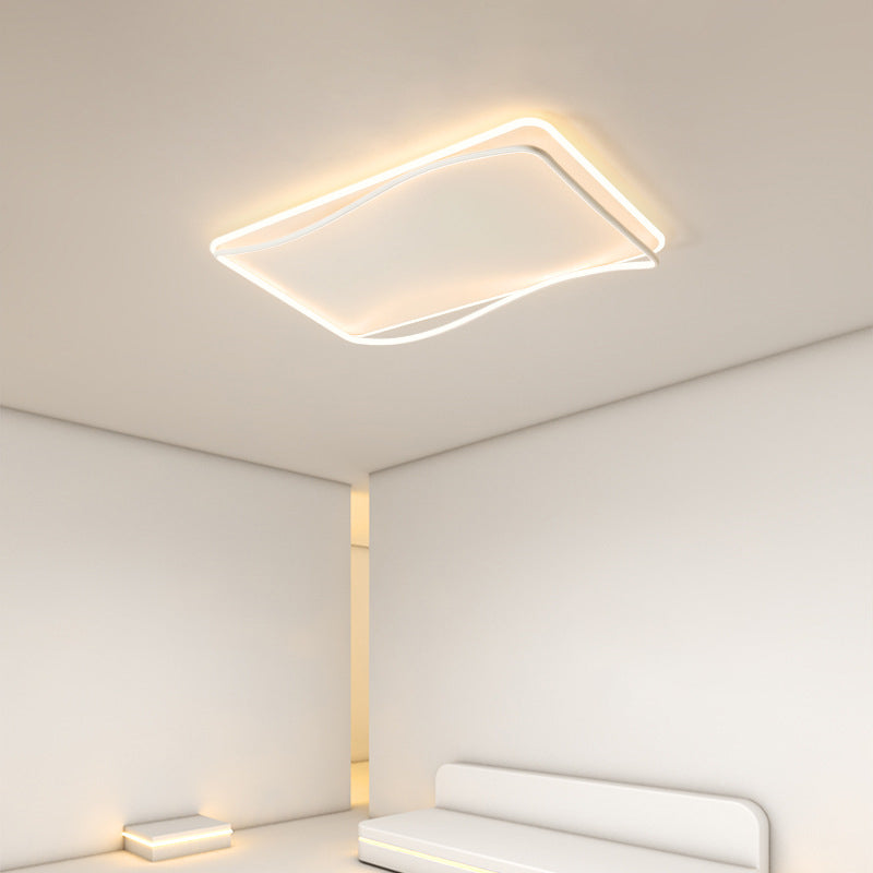 Plafonnier ombragé pour chambre à coucher, luminaire minimaliste à LED en métal, blanc