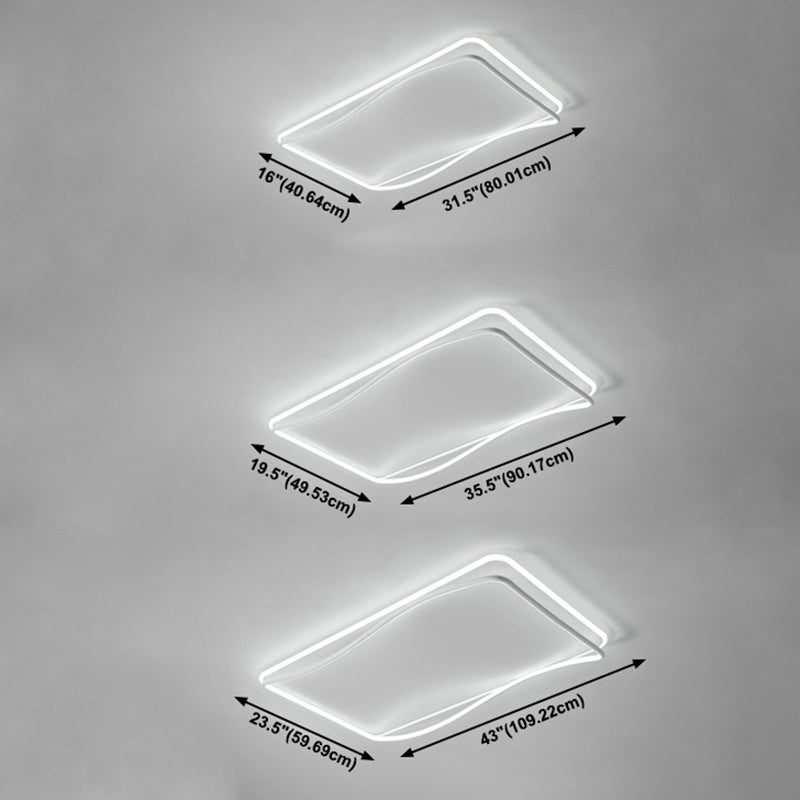 Plafonnier ombragé pour chambre à coucher, luminaire minimaliste à LED en métal, blanc