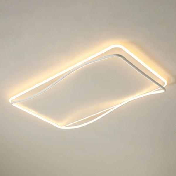 Plafonnier ombragé pour chambre à coucher, luminaire minimaliste à LED en métal, blanc
