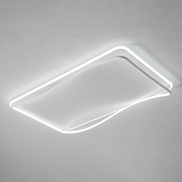 Plafonnier ombragé pour chambre à coucher, luminaire minimaliste à LED en métal, blanc