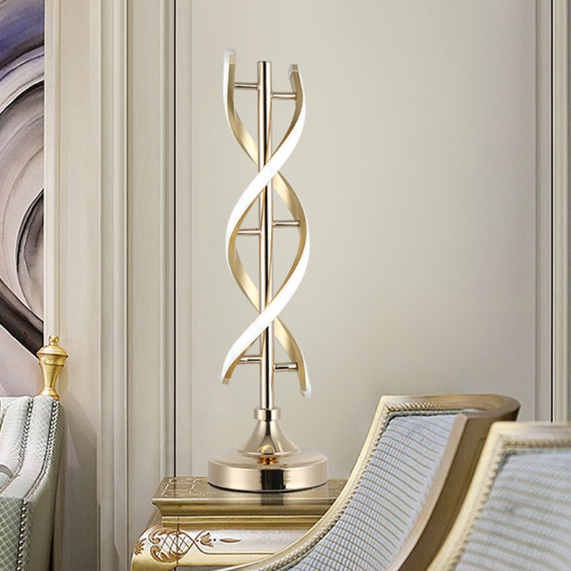 Spirale en spirale en spirale Small de bureau Éclairage de travail LED contemporain en or, lumière chaude / blanche