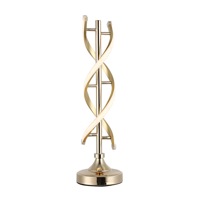 Spirale en spirale en spirale Small de bureau Éclairage de travail LED contemporain en or, lumière chaude / blanche