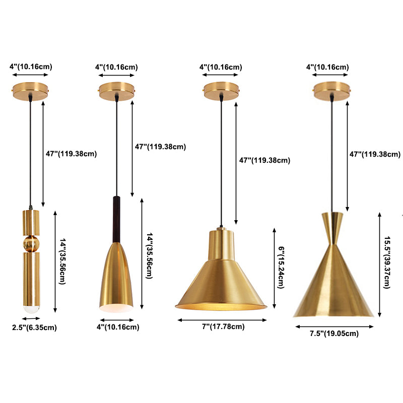 Cafe 1 Head Metal Hanging Light Postmodern Style Style Light Restaurant Hanging Light