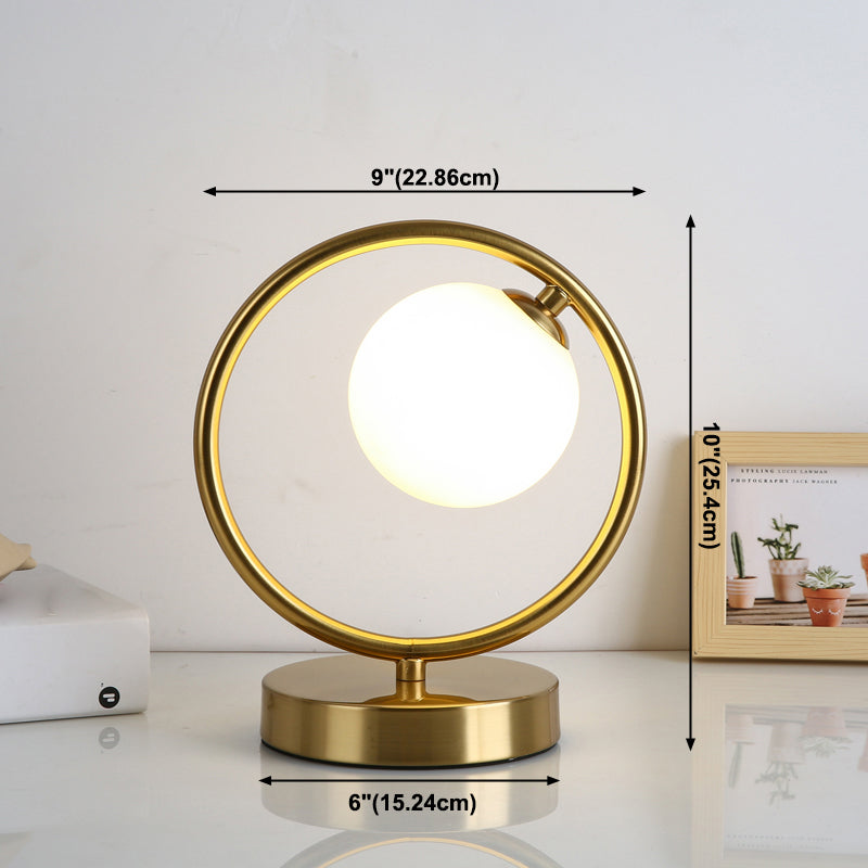 Lampade da tavolo Globe Lampade da comodino moderne in metallo a 1 luce in oro