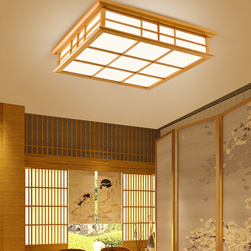 Luminaires encastrés carrés, lampe encastrée moderne beige avec abat-jour en acrylique