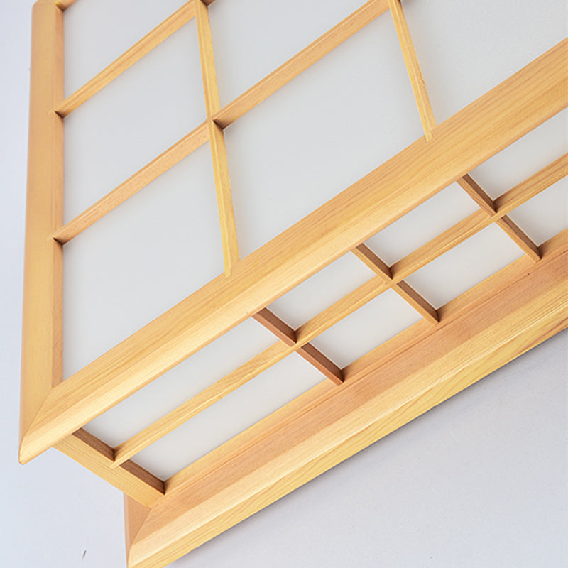 Luminaires encastrés carrés, lampe encastrée moderne beige avec abat-jour en acrylique