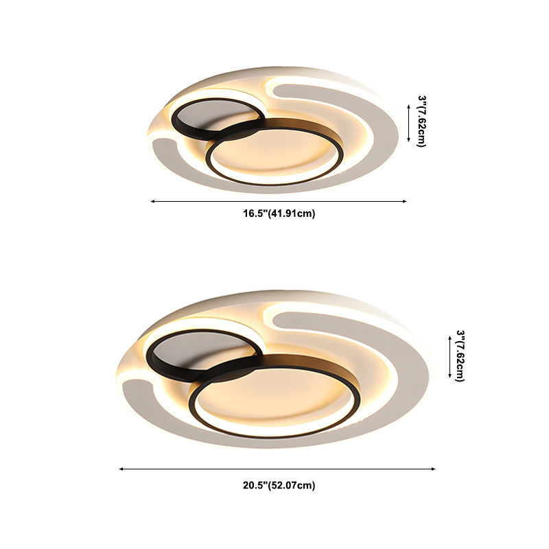 Plafonnier LED à anneau fin Simplicité Acrylique 3 têtes Plafonnier en LED intégrée