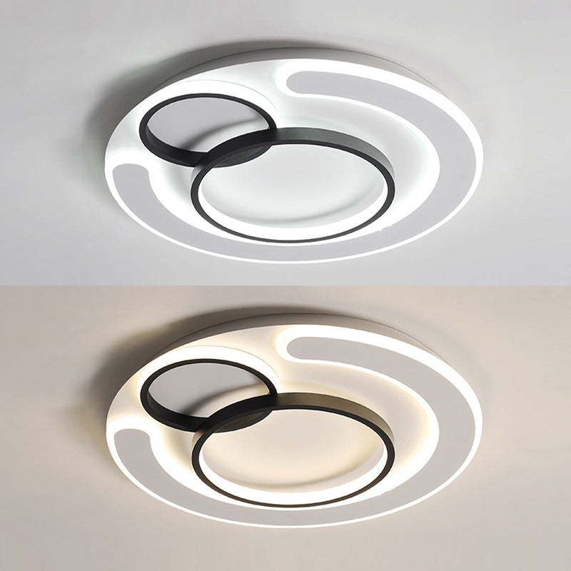 Plafonnier LED à anneau fin Simplicité Acrylique 3 têtes Plafonnier en LED intégrée