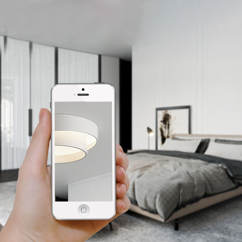 Moderne Stijl Ronde Flush Mount Licht Metaal 1 Licht Plafond Licht voor Slaapkamer