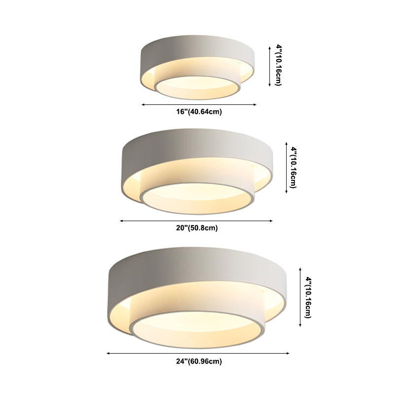 Moderne Stijl Ronde Flush Mount Licht Metaal 1 Licht Plafond Licht voor Slaapkamer
