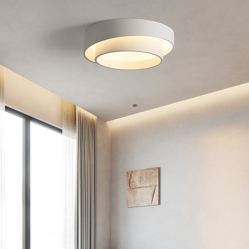 Moderne Stijl Ronde Flush Mount Licht Metaal 1 Licht Plafond Licht voor Slaapkamer