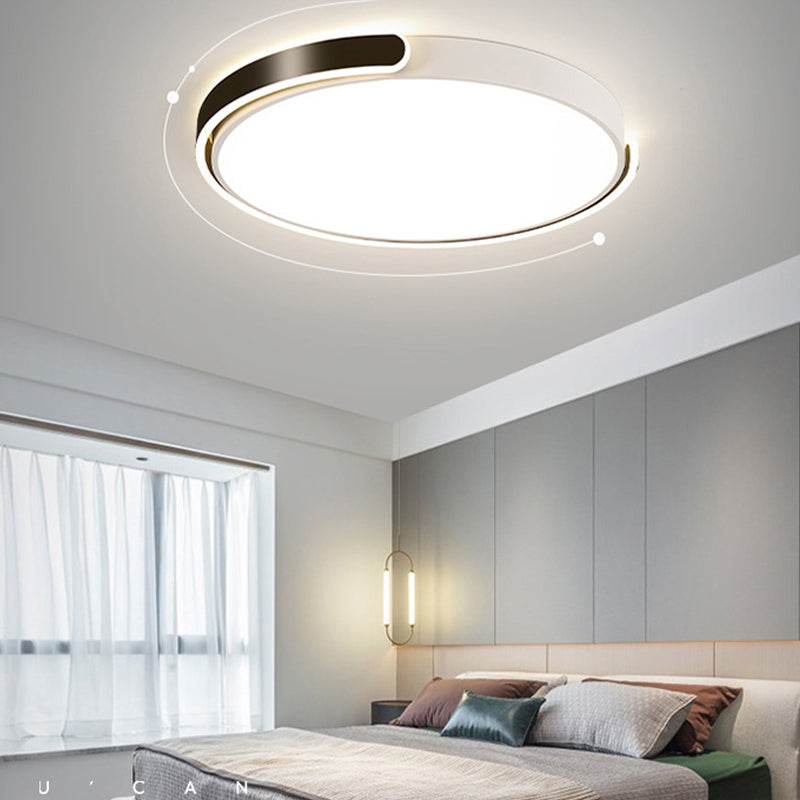 Moderne plafondmontagelamp met ronde acrylkap voor woonkamer