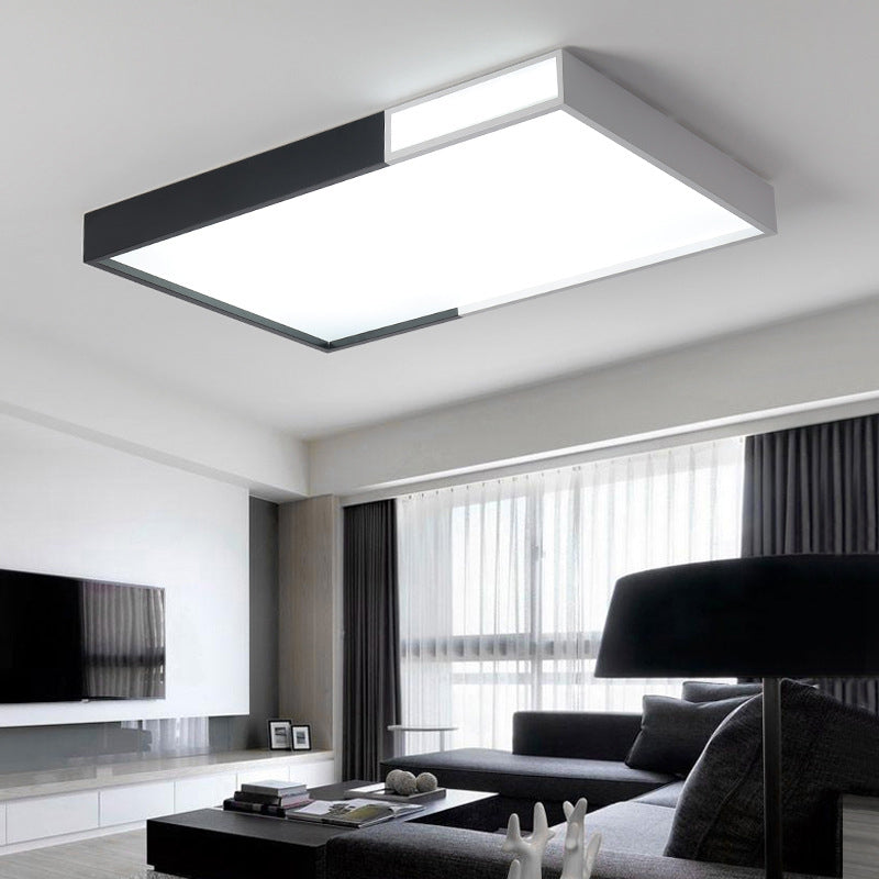 Lámpara de techo rectangular moderna con pantalla acrílica para sala de estar