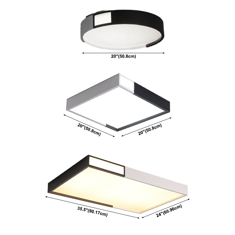 Lámpara de techo rectangular moderna con pantalla acrílica para sala de estar