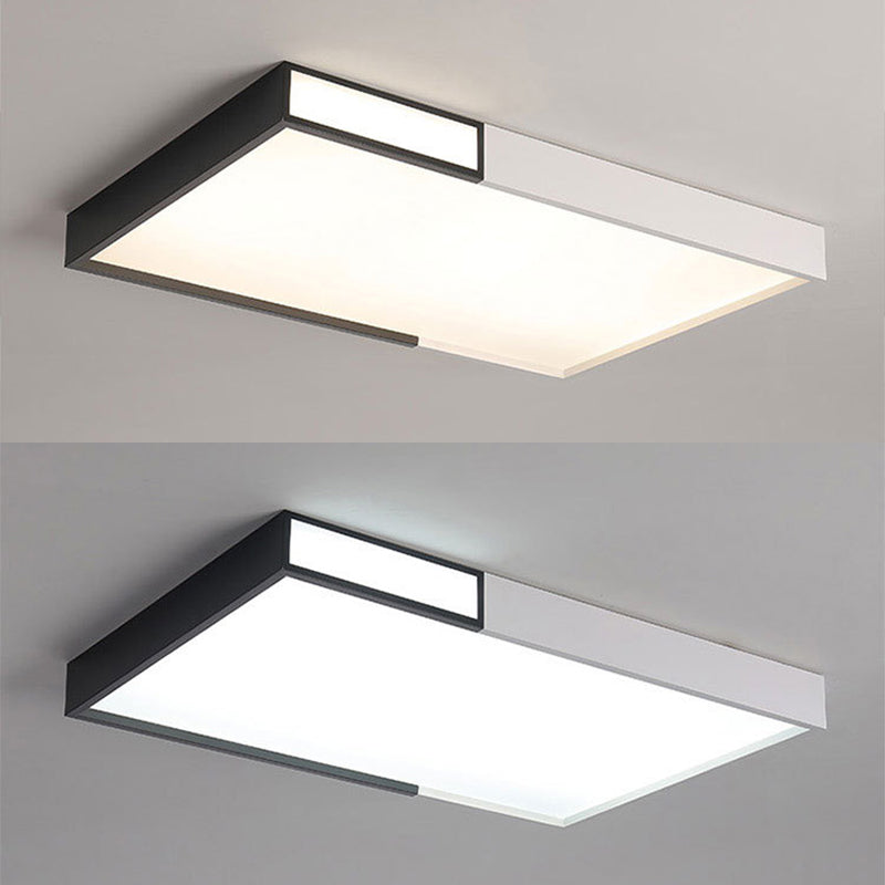Lámpara de techo rectangular moderna con pantalla acrílica para sala de estar