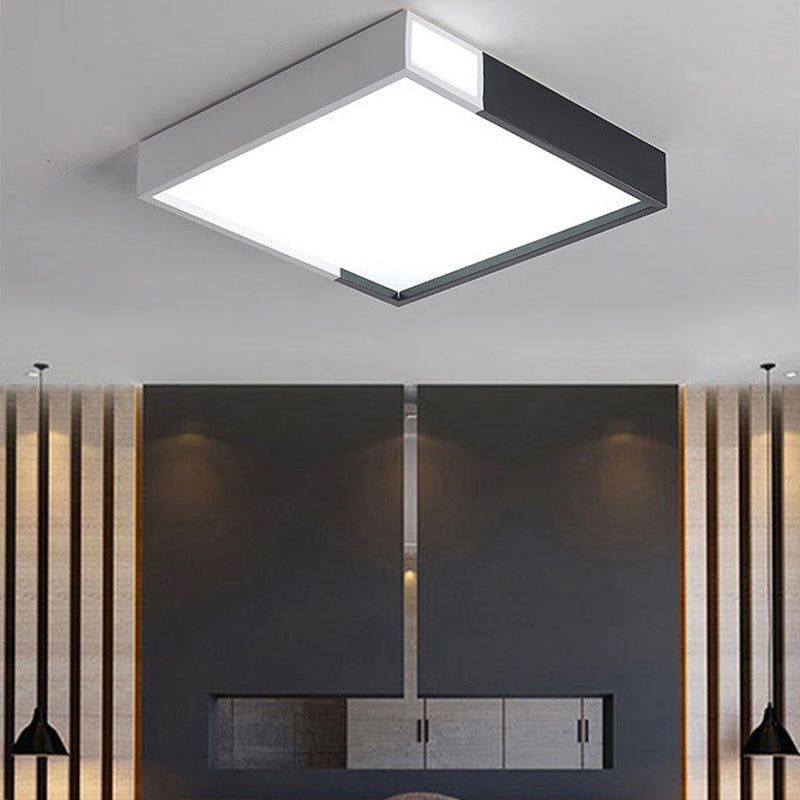 Lámpara de techo rectangular moderna con pantalla acrílica para sala de estar