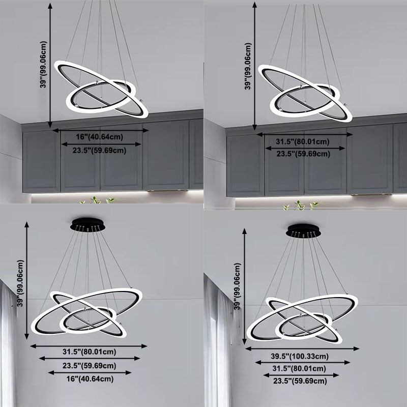 Multi-Tier Chandelier Light Fixture Modern Simplicity Acrylic Pendant Lighting for Restaurant