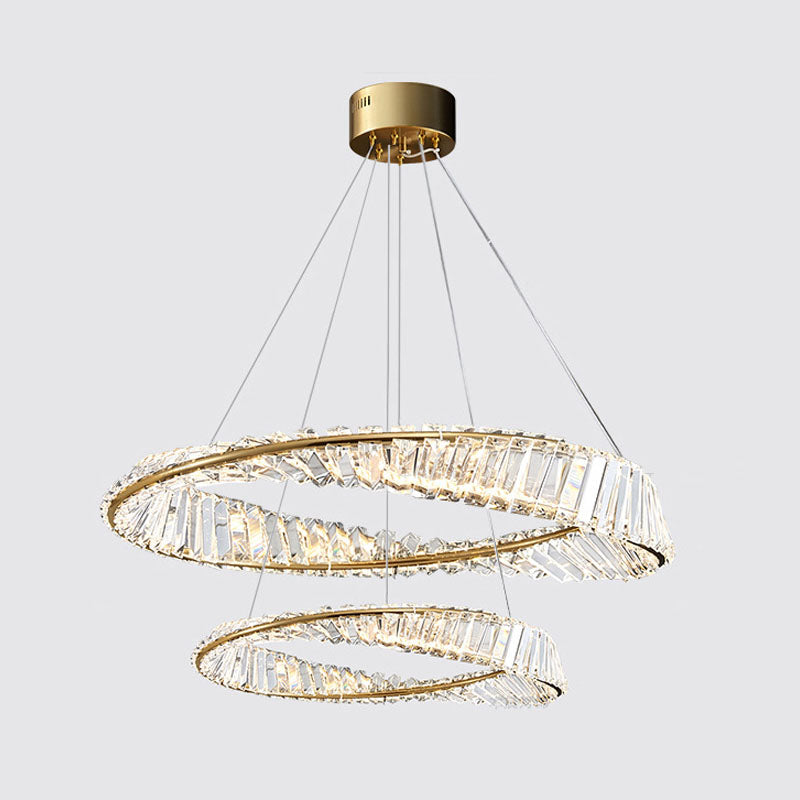 Multi-Tier Chandelier Light Fixture Modern Simplicity Crystal Pendant Lighting for Restaurant