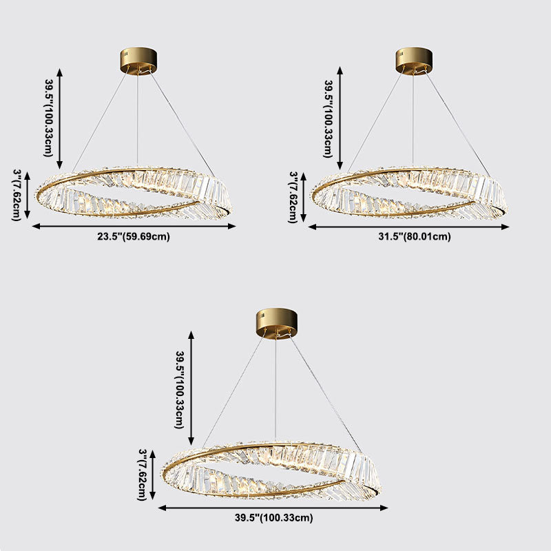 Multi-Tier Chandelier Light Fixture Modern Simplicity Crystal Pendant Lighting for Restaurant