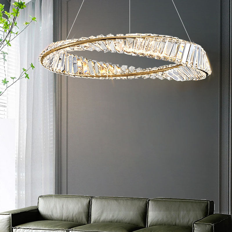 Multi-Tier Chandelier Light Fixture Modern Simplicity Crystal Pendant Lighting for Restaurant