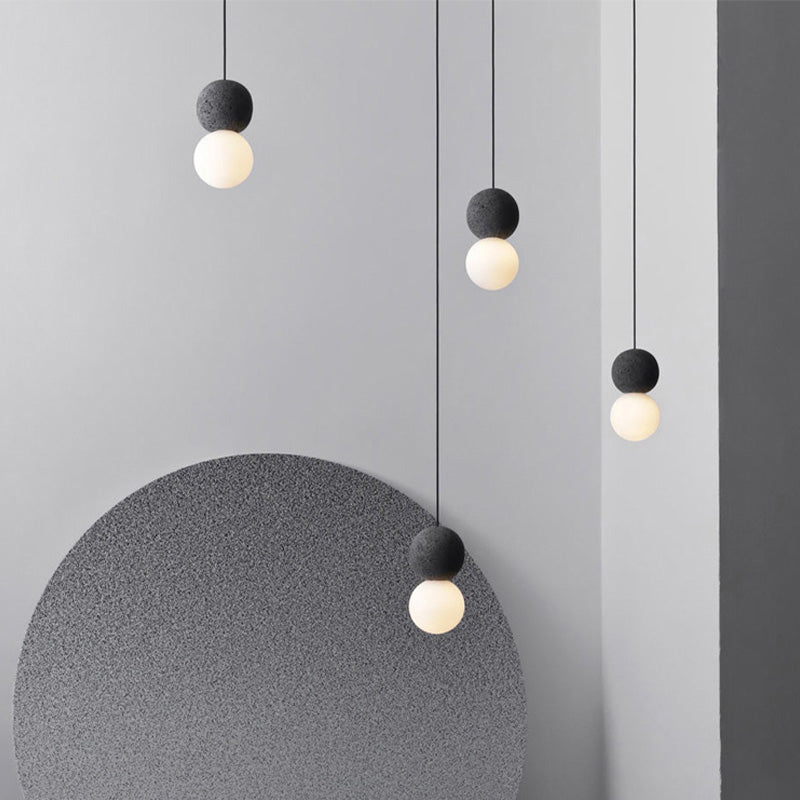 Salon rond suspendant la lumière du pendentif en pierre nordique de style nordique
