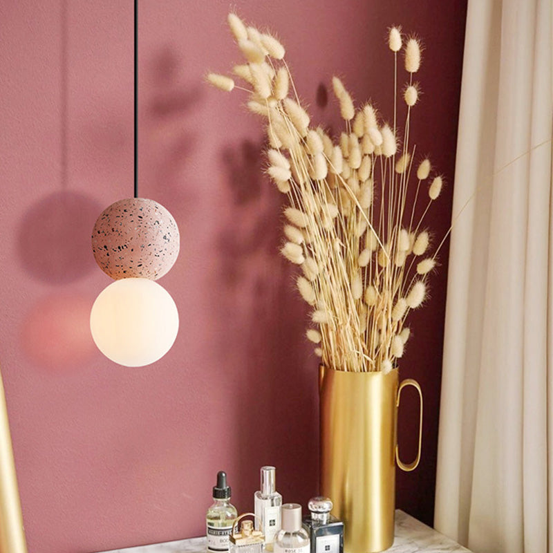 Salon rond suspendant la lumière du pendentif en pierre nordique de style nordique