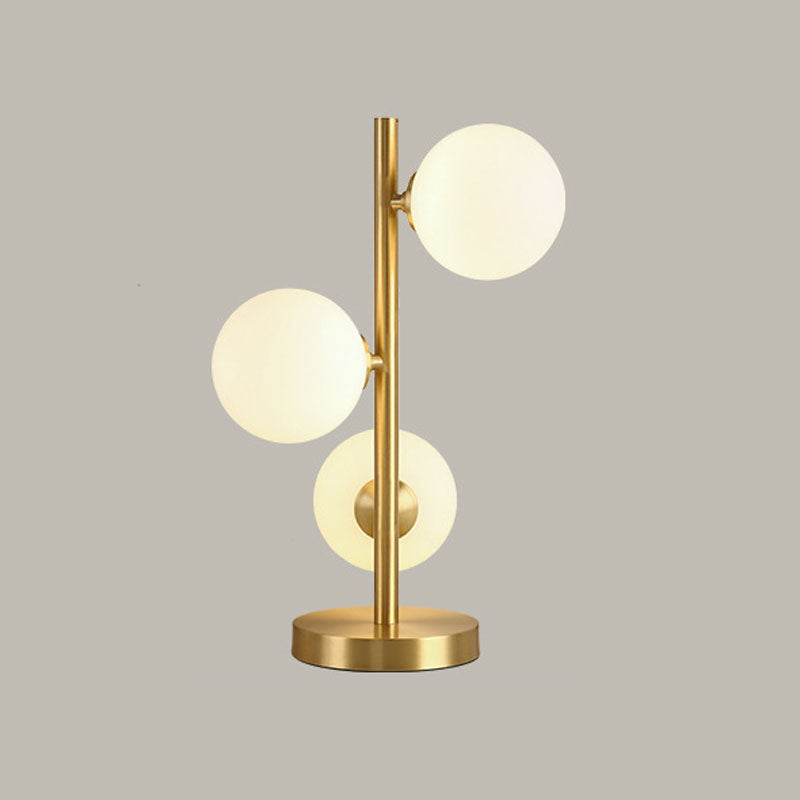 Postmodern Full Brass Glass Ball Desk Lamp for Bedroom Living Room Table Lamps