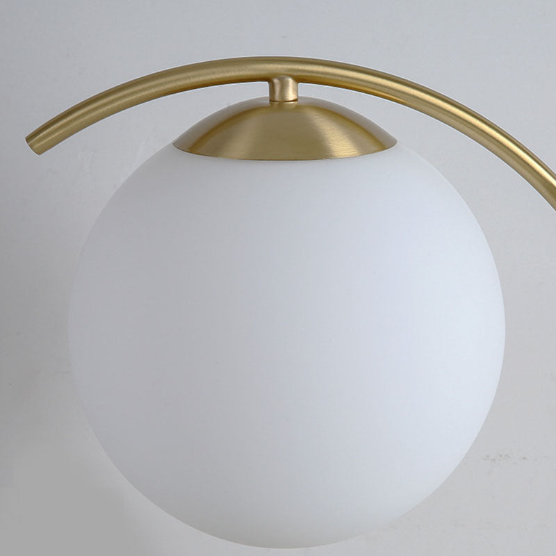 Postmodern Full Brass Glass Ball Desk Lamp for Bedroom Living Room Table Lamps