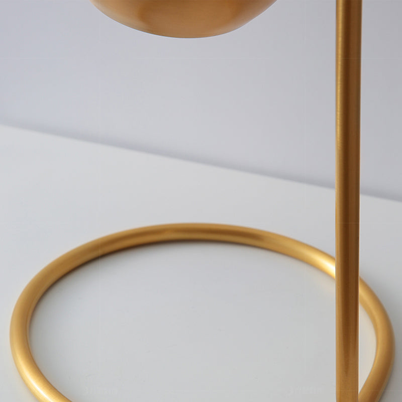 Minimalist Style Table Lamp Brass Spherical Night Table Lamp with Metal Shade