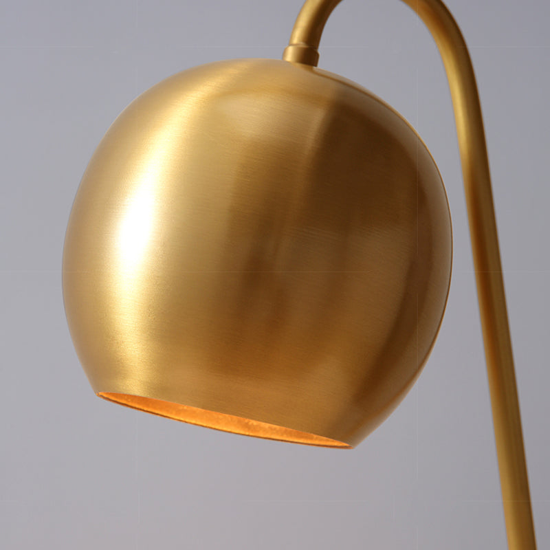 Minimalist Style Table Lamp Brass Spherical Night Table Lamp with Metal Shade