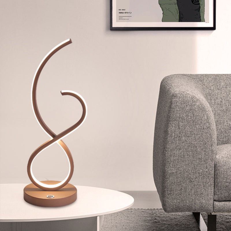 LED Wohnzimmer Schreibtisch Licht moderne Kaffee -Aufgabenlampe mit Biegung Acrylschatten in warmem/weißem Licht