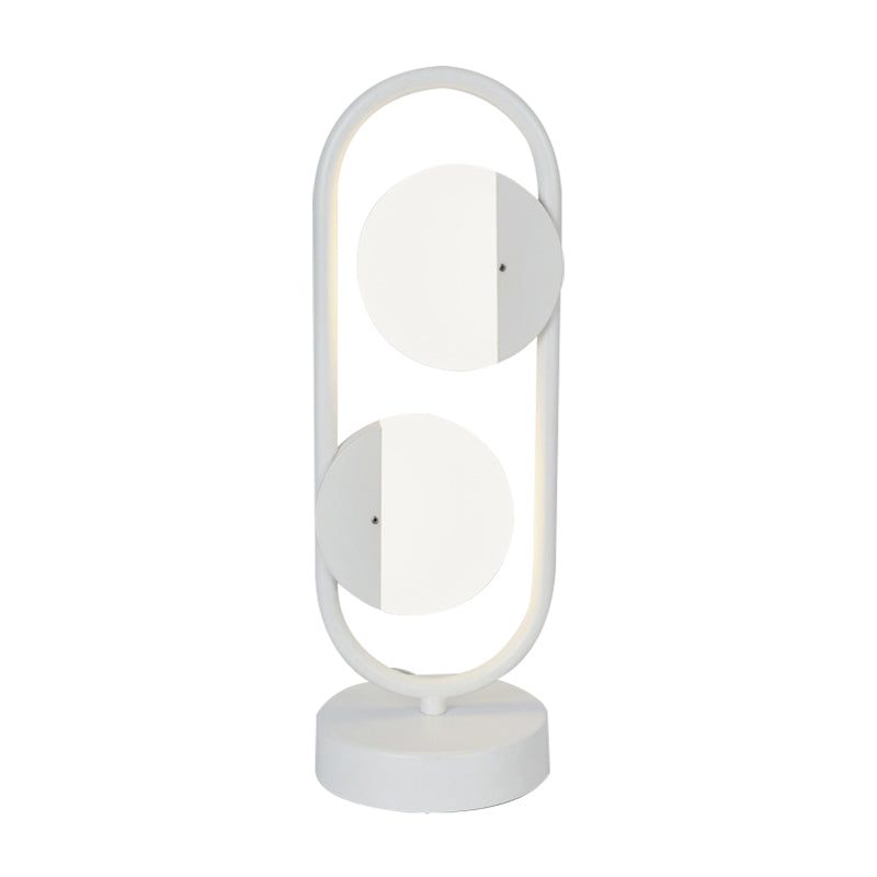 LED Circulair leesboek Licht Hedendaagse Acryl -nachttafellamp in wit/zwart, warm/wit licht