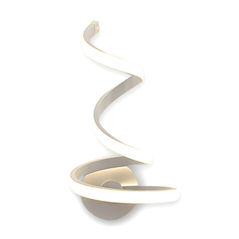 LED Esszimmer Leuchte hell modernistische weiße Wandmontagelampe mit spiralförmigem Acrylschatten