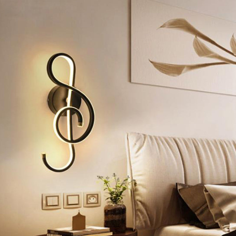 LED BEDBAD SCONCE Licht Hedendaags wit/zwart/koffiemuur gemonteerde verlichting met gedraaide acrylschaduw, warm/wit licht
