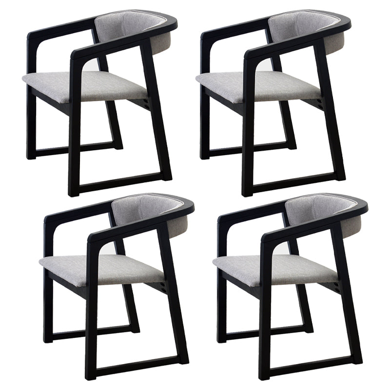 Modern Wood Indoor-Outdoor Chair with Arm Home Open Back Dining Side Chair