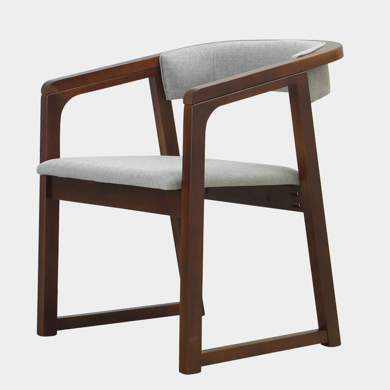 Modern Wood Indoor-Outdoor Chair with Arm Home Open Back Dining Side Chair