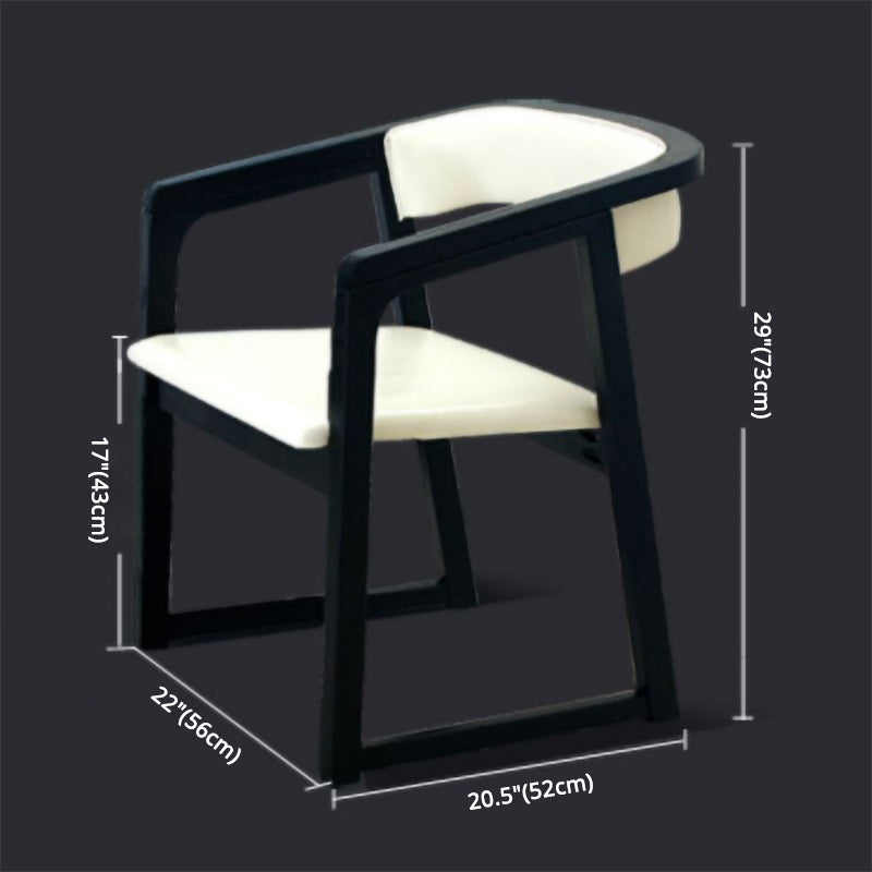 Modern Wood Indoor-Outdoor Chair with Arm Home Open Back Dining Side Chair
