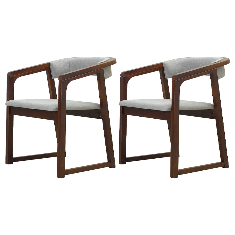 Modern Wood Indoor-Outdoor Chair with Arm Home Open Back Dining Side Chair