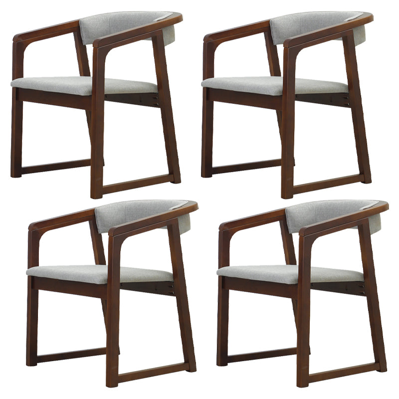 Modern Wood Indoor-Outdoor Chair with Arm Home Open Back Dining Side Chair