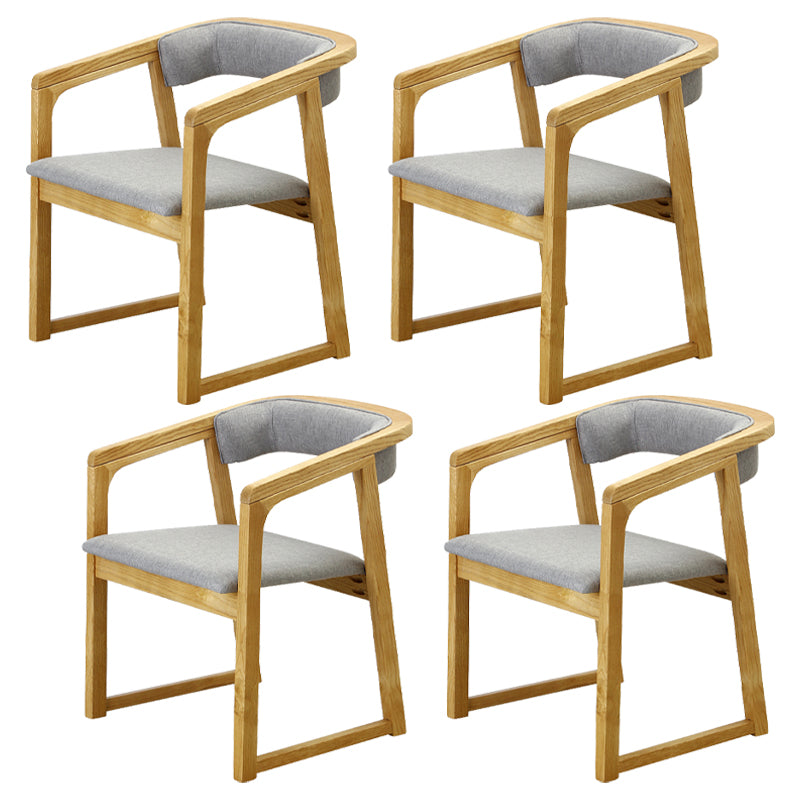 Modern Wood Indoor-Outdoor Chair with Arm Home Open Back Dining Side Chair