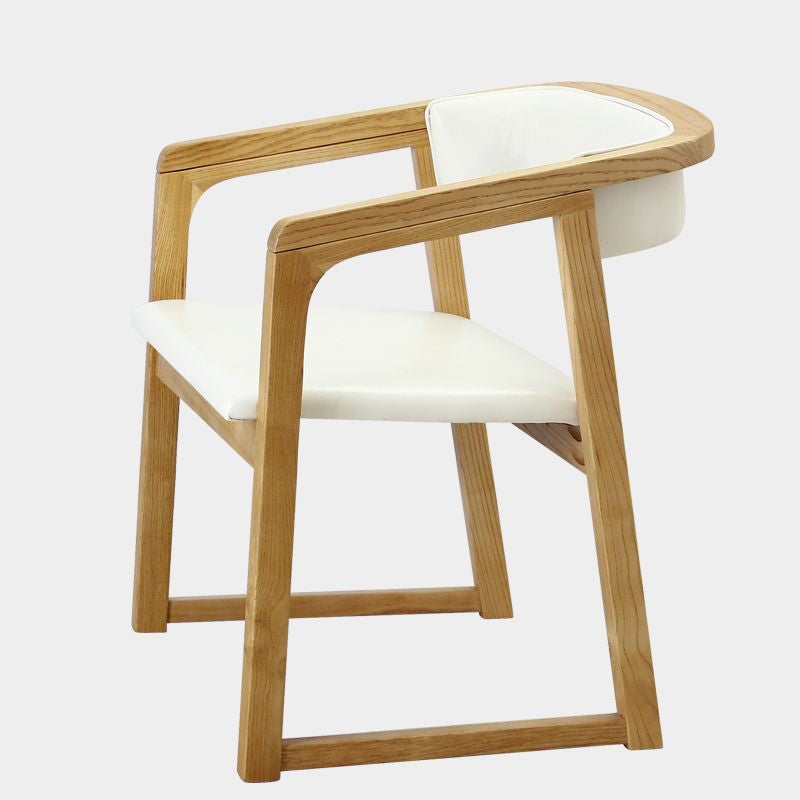Modern Wood Indoor-Outdoor Chair with Arm Home Open Back Dining Side Chair