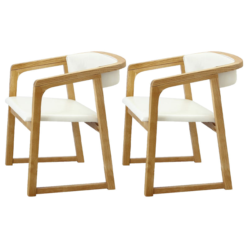 Modern Wood Indoor-Outdoor Chair with Arm Home Open Back Dining Side Chair