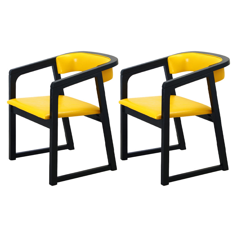 Modern Wood Indoor-Outdoor Chair with Arm Home Open Back Dining Side Chair