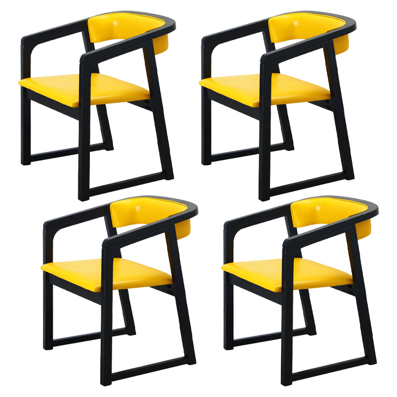 Modern Wood Indoor-Outdoor Chair with Arm Home Open Back Dining Side Chair