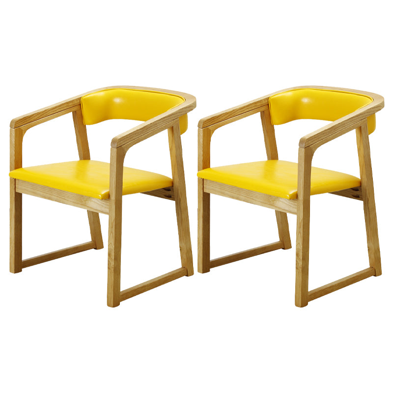 Modern Wood Indoor-Outdoor Chair with Arm Home Open Back Dining Side Chair