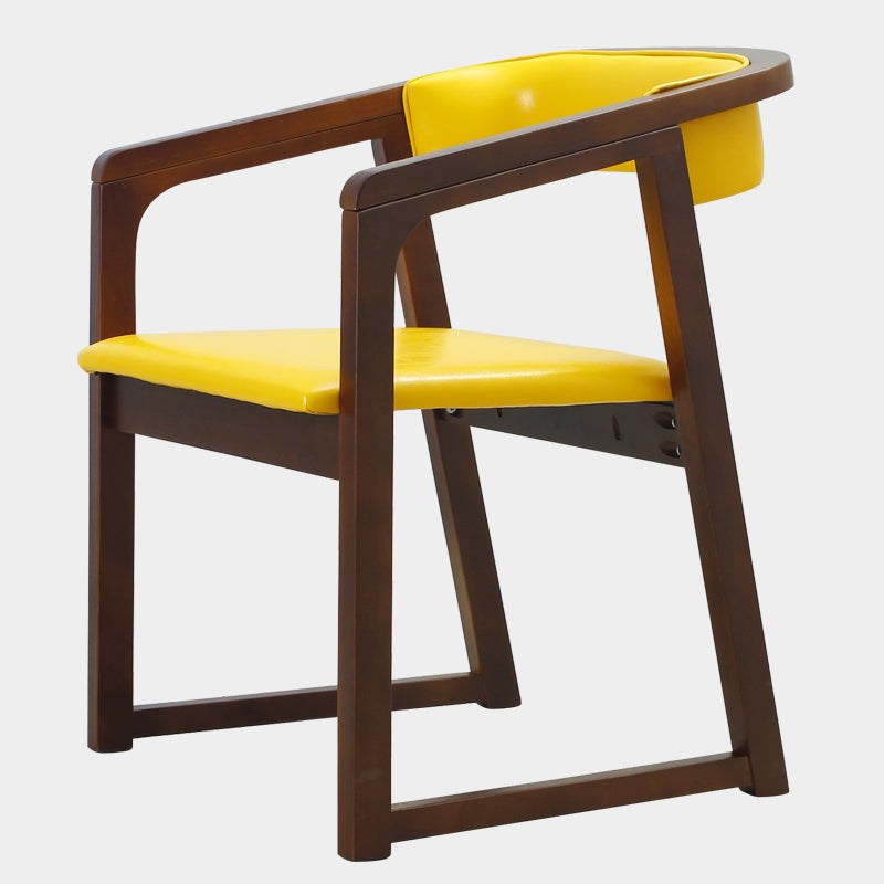 Modern Wood Indoor-Outdoor Chair with Arm Home Open Back Dining Side Chair