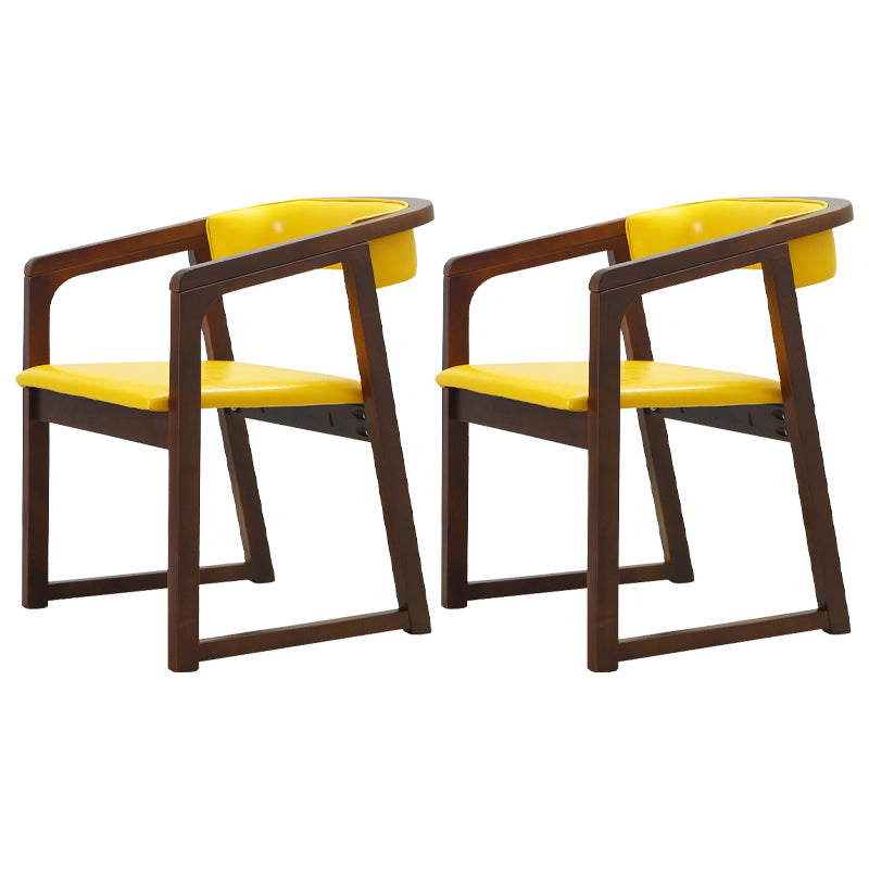 Modern Wood Indoor-Outdoor Chair with Arm Home Open Back Dining Side Chair