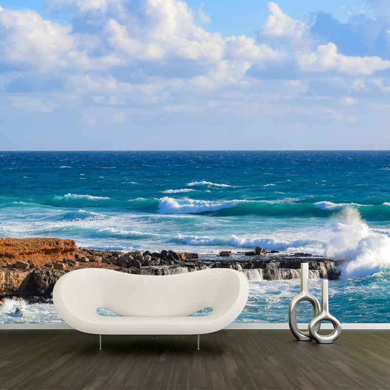 Contemporary Seascape Mural Wall Decor Environment Friendly for Sitting Room